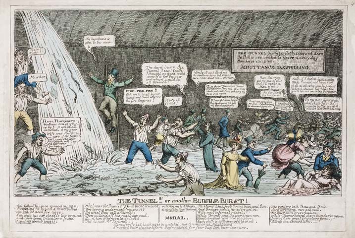 illustration satirique Thames Tunnel, 1827