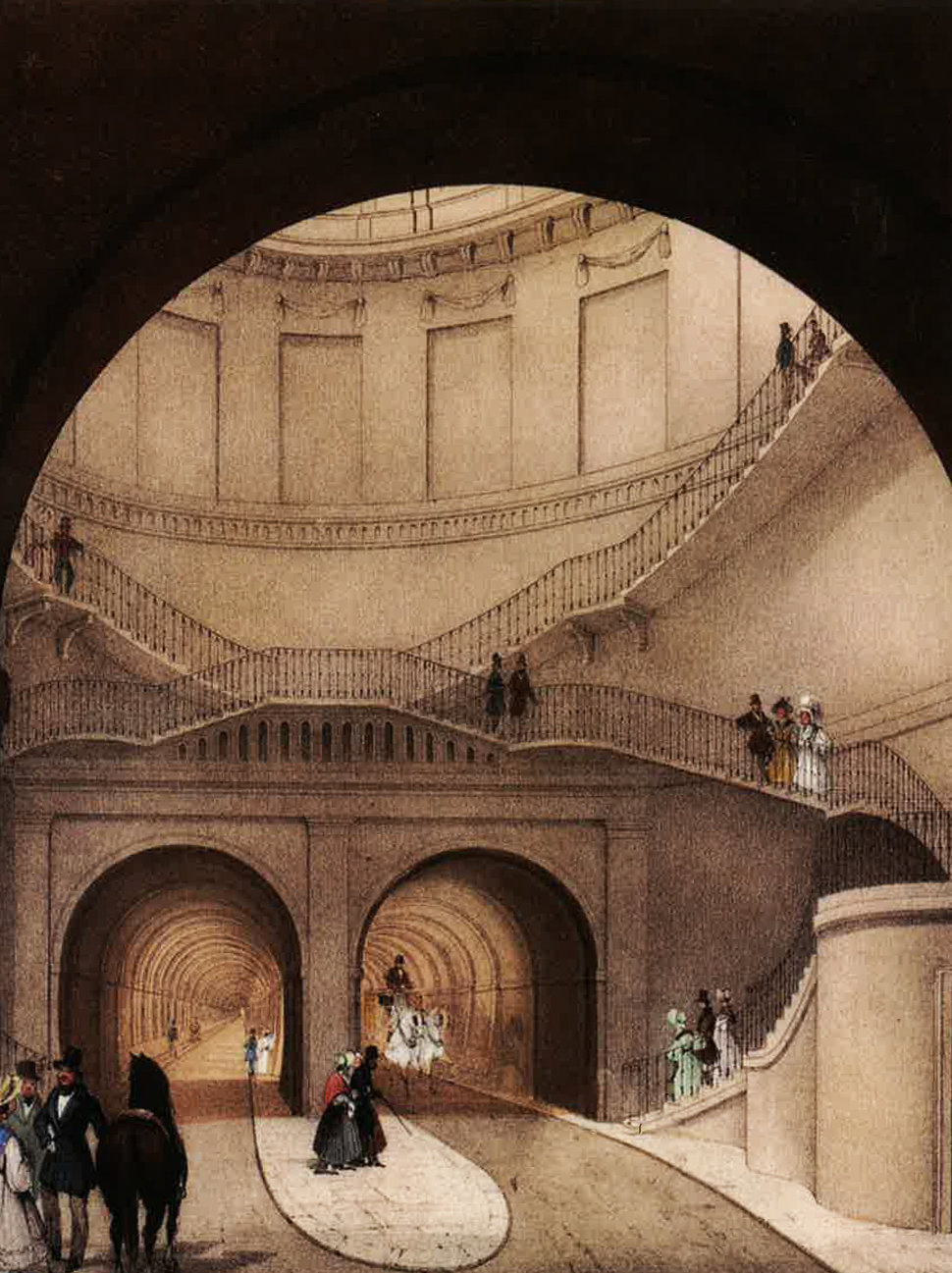 Puits vertical d'accès au Thames Tunnel